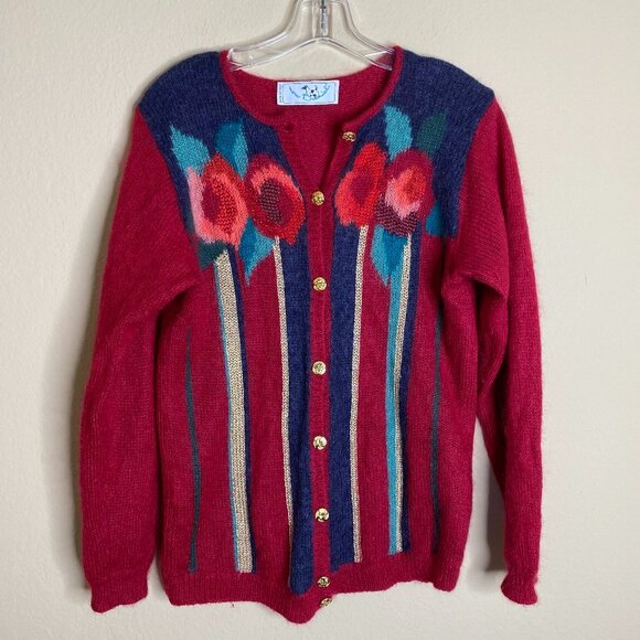 vintage new daniel mohair italian cardigan sweater - Picture 1 of 5